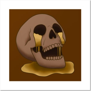 Skull Fountain (Gold) Posters and Art